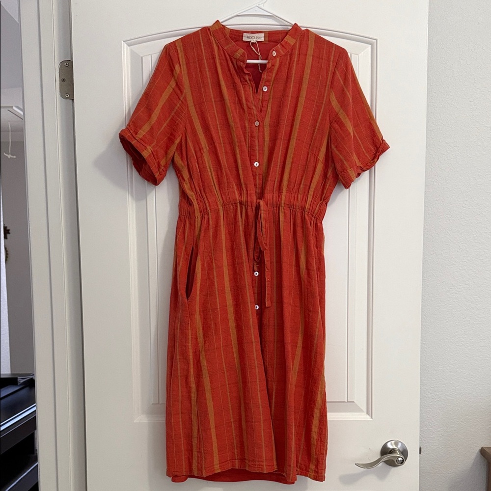 ***SOLD*** ROOLEE Orange Plaid Button-Down Dress